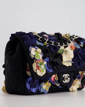 chanel flap bag 15c|Chanel 15C Navy Camelia Embroidered Flap Bag In Fabric .